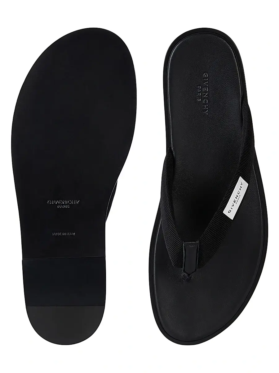 Givenchy Men's Bay Thongs in Gros Grain and Leather - Black | Thumbnail 4 Givenchy Men's Bay Thongs in Gros Grain and Leather - Black | Thumbnail 4
