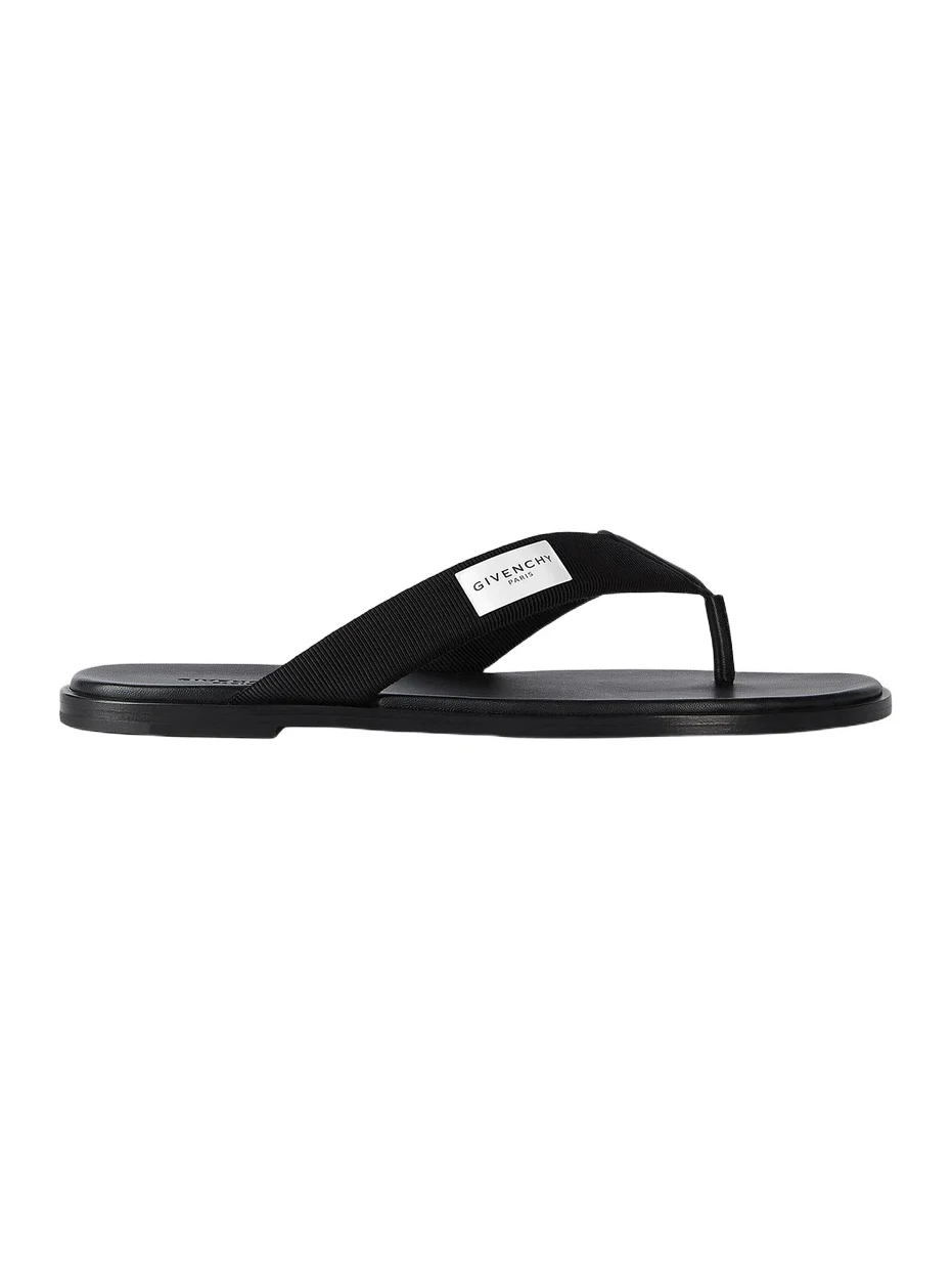 Givenchy Men's Bay Thongs in Gros Grain and Leather - Black