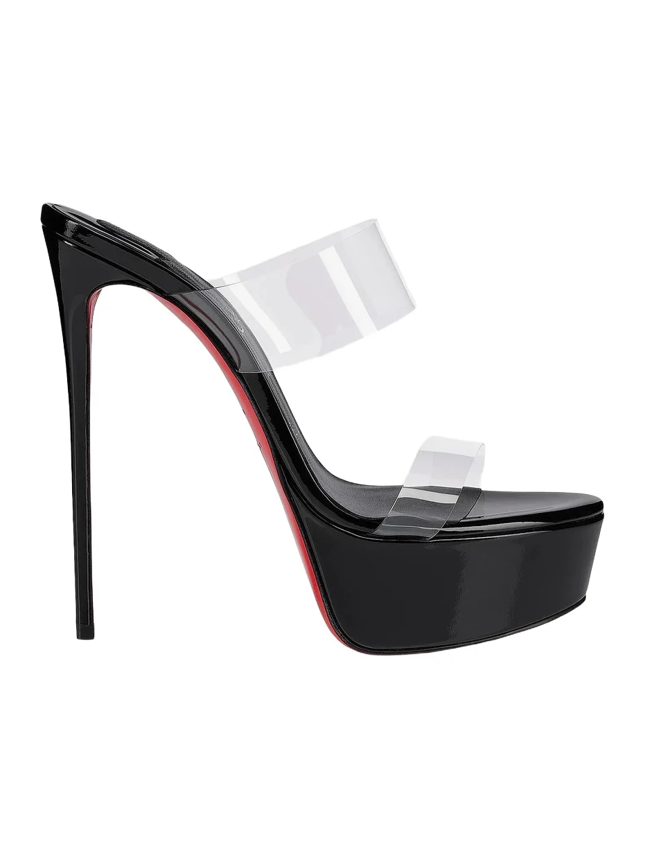 Christian Louboutin Women's Just Nothing Alta 150MM Patent Leather Sandal Heels