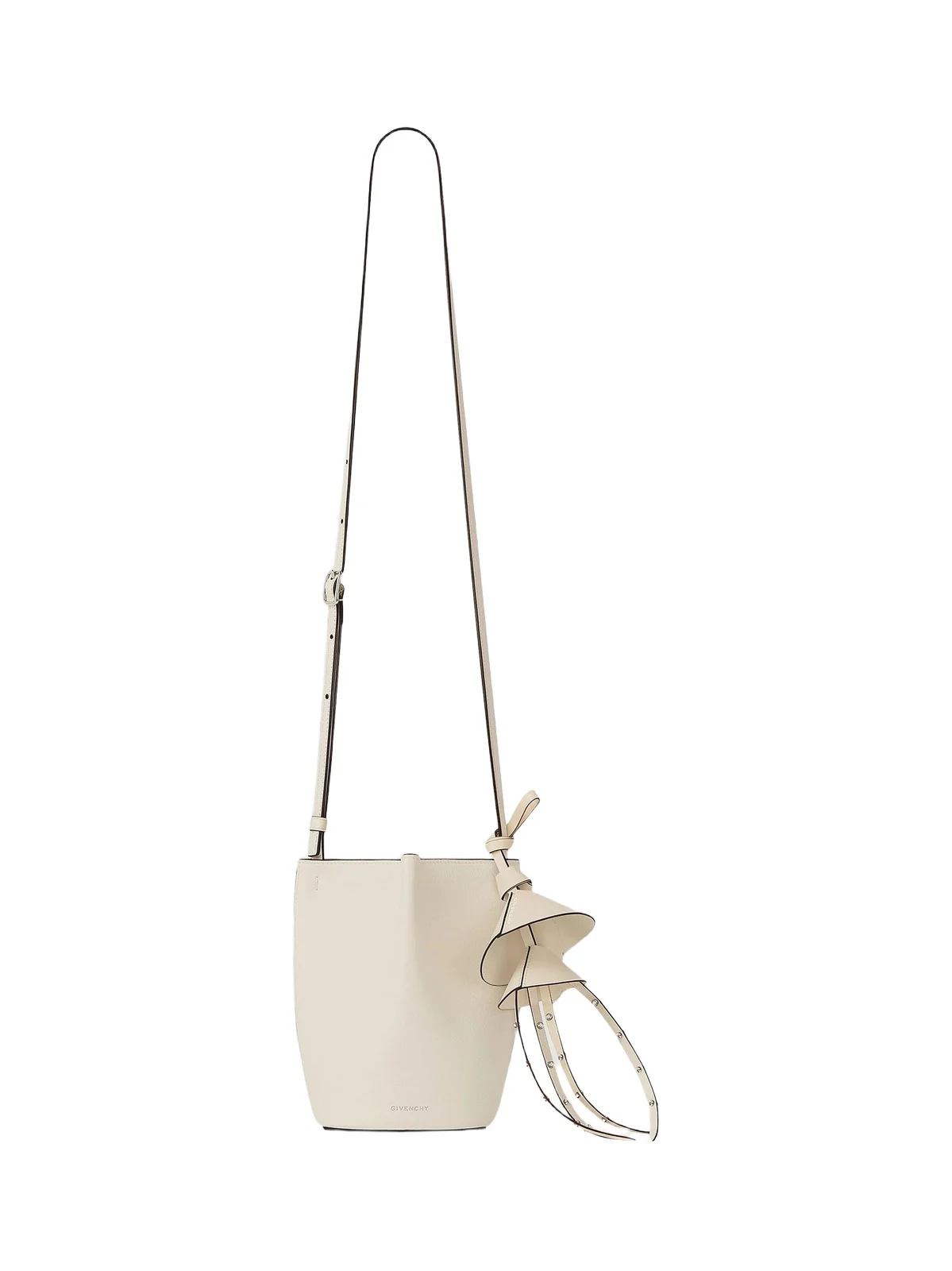 Women's Nano Snap Bucket Bag in Grained Leather - Cream