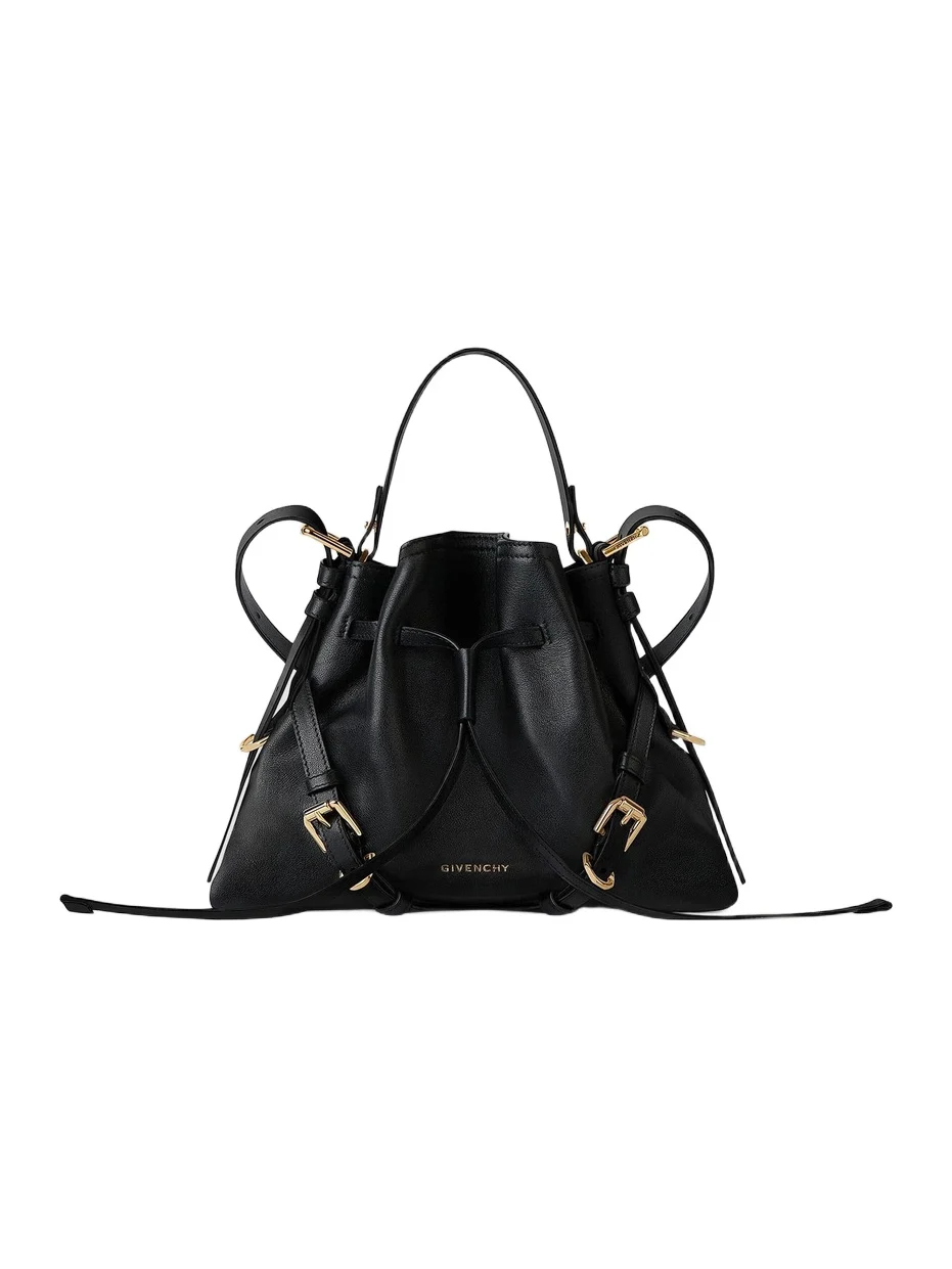 Women's Small Voyou Bucket Bag in Shiny Leather - Black Women's Small Voyou Bucket Bag in Shiny Leather - Black