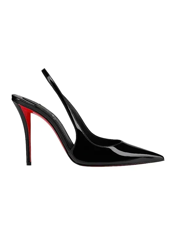 Women's Miss Z Patent Leather 100MM Sling Back Pumps