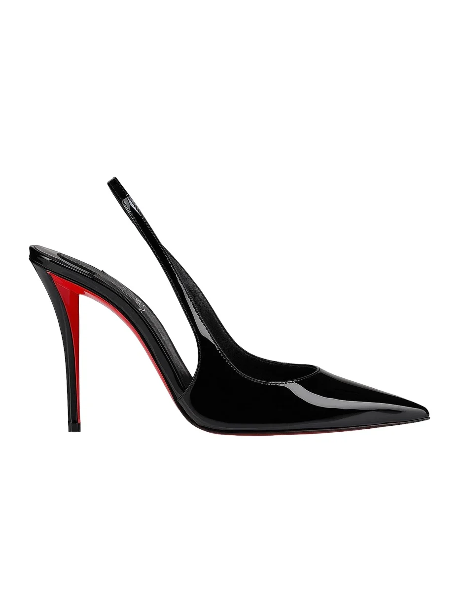 Women's Miss Z Patent Leather 100MM Sling Back Pumps Women's Miss Z Patent Leather 100MM Sling Back Pumps