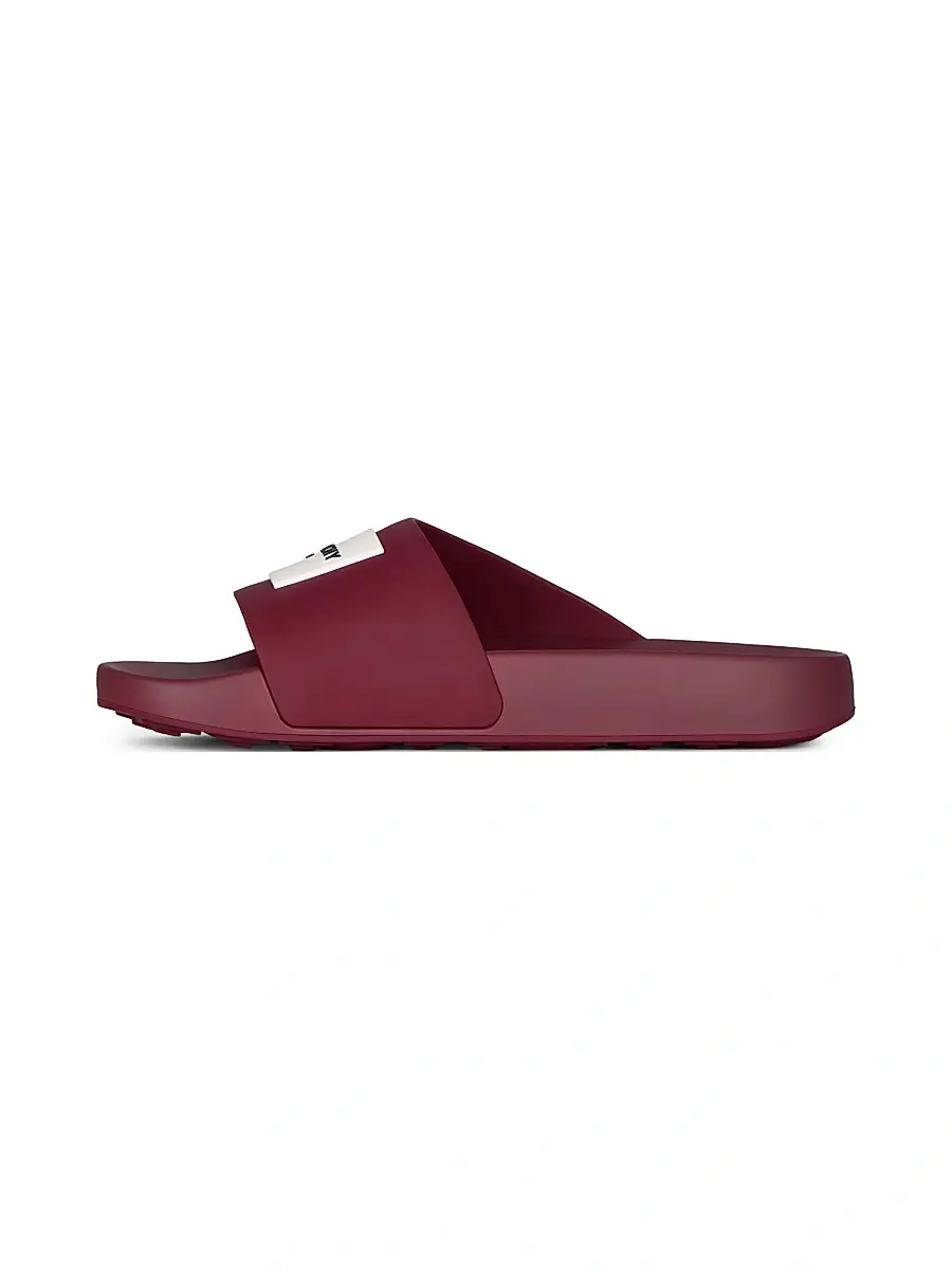 Givenchy Women's Label Flat Mules in Rubber - Red Cherry | Thumbnail 3