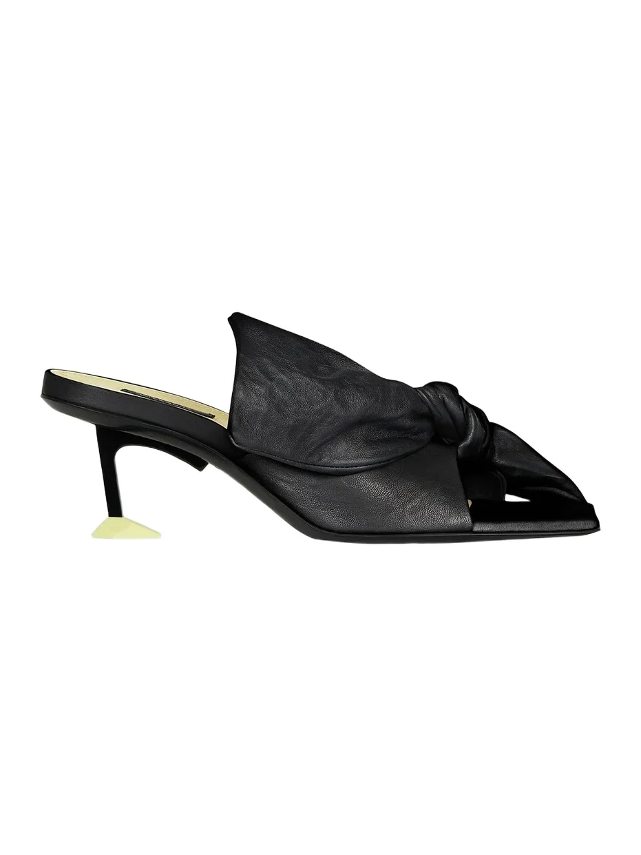 Givenchy Women's Boudoir Heeled Mules in Nappa Leather with Bow - Black