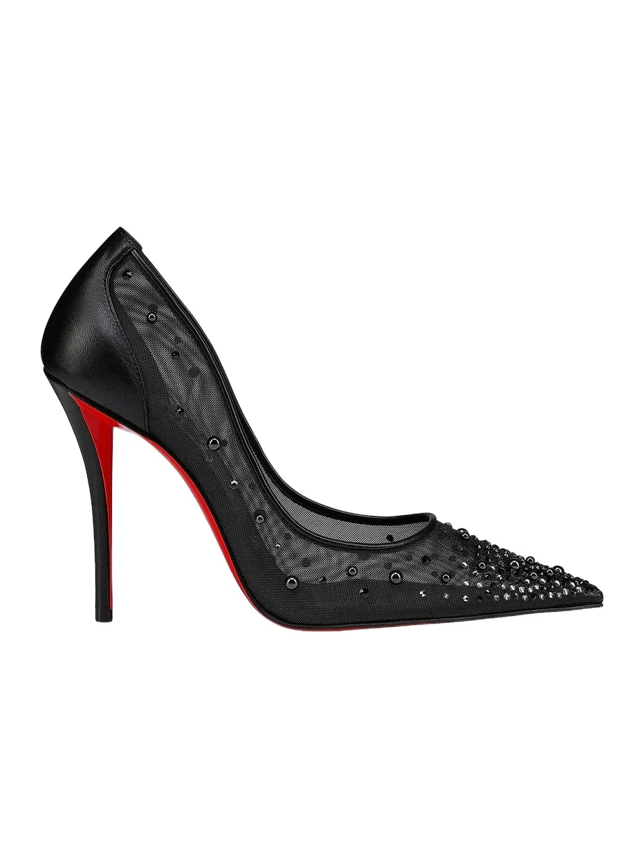 Women's Miss Z Degrastrass 100MM Perla Mesh Leather Strass Pumps Women's Miss Z Degrastrass 100MM Perla Mesh Leather Strass Pumps