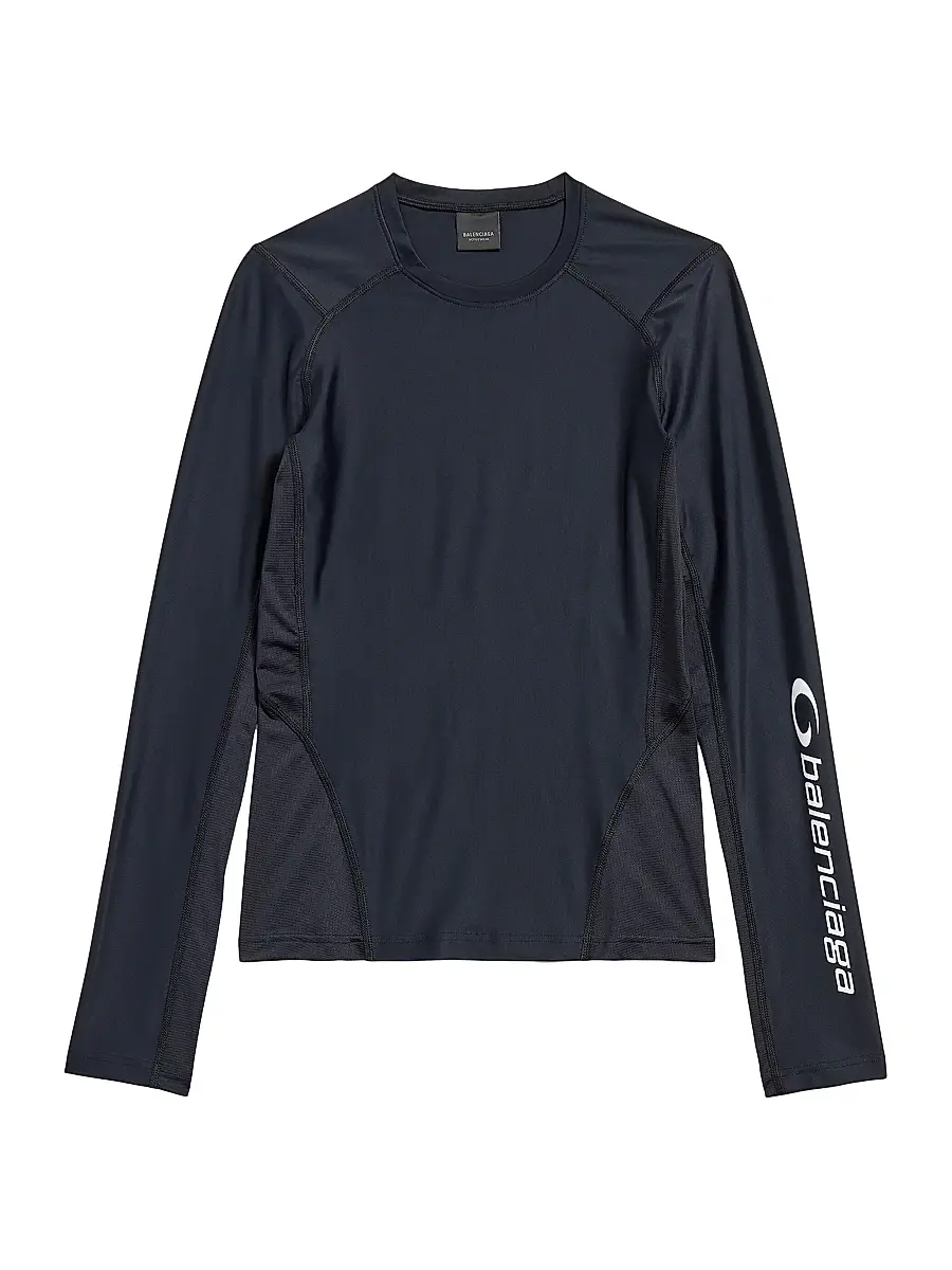 Balenciaga Women's Long Sleeve Fitted Top - Black | Image 1 Balenciaga Women's Long Sleeve Fitted Top - Black | Image 1