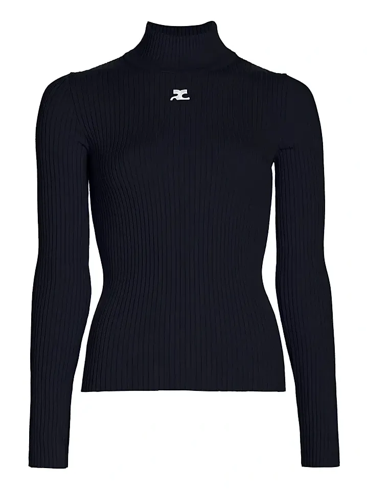 Courrèges Women's Re-Edition Rib-Knit Turtleneck Top