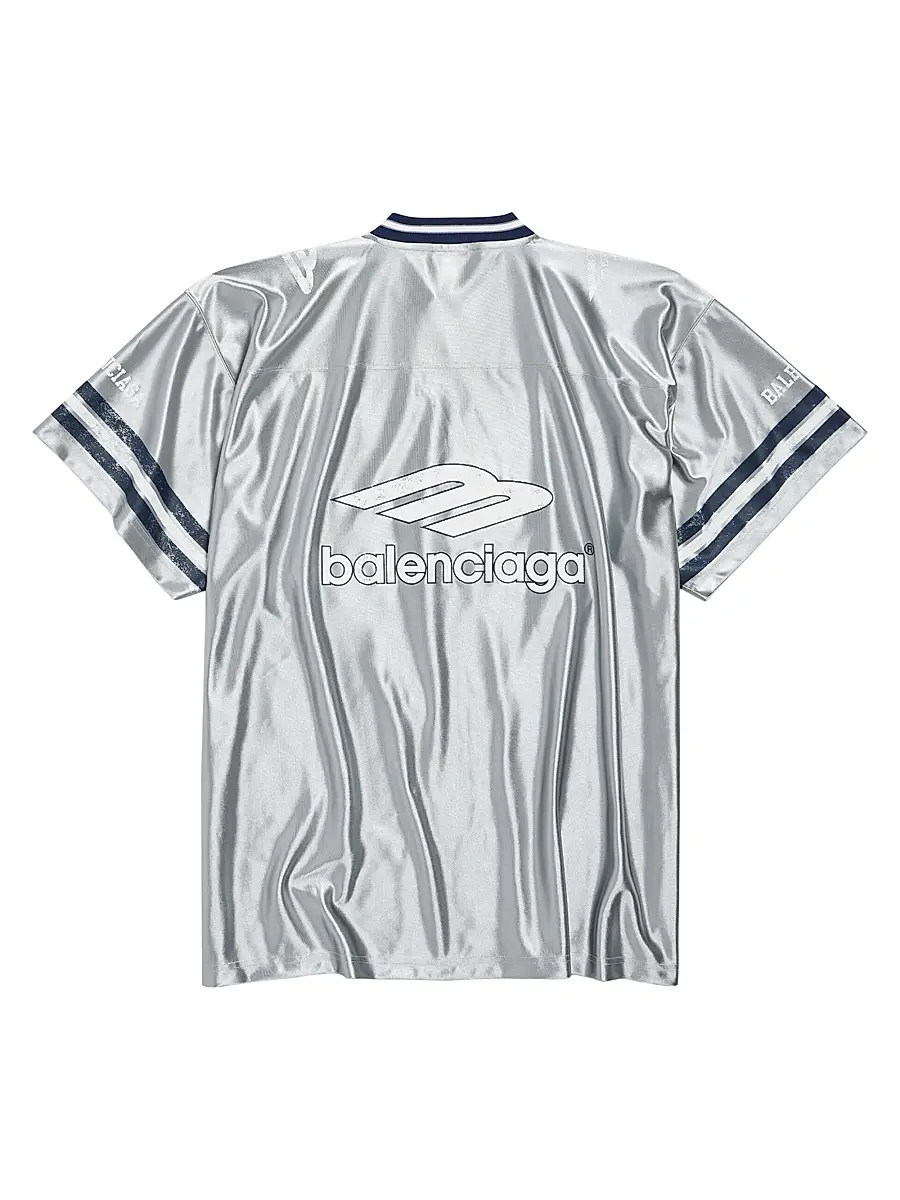 Balenciaga Men's 3B Football V-Neck Oversized T-Shirt | Thumbnail 2 Balenciaga Men's 3B Football V-Neck Oversized T-Shirt | Thumbnail 2