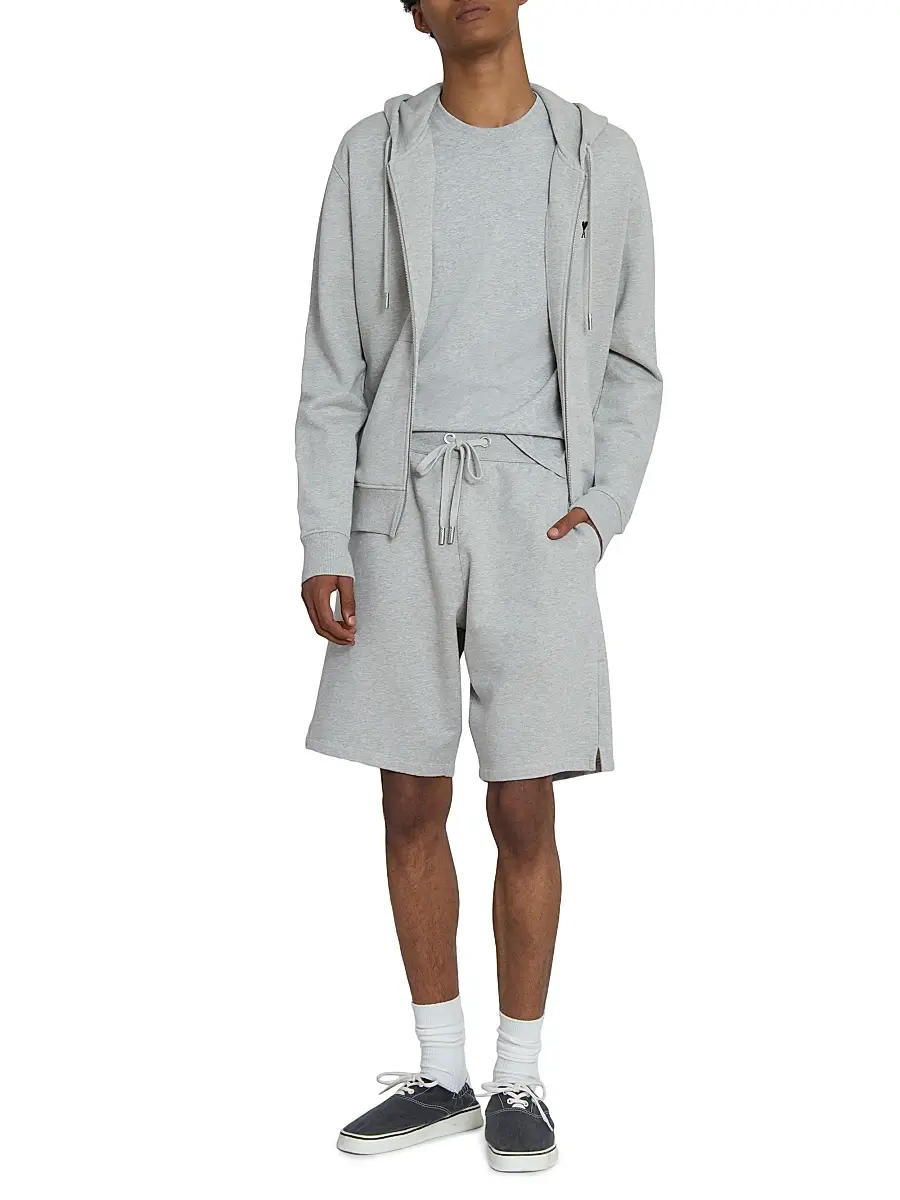 AMI PARIS Men's Ami de Coeur Cotton Zip-Front Hoodie | Thumbnail 2 AMI PARIS Men's Ami de Coeur Cotton Zip-Front Hoodie | Thumbnail 2