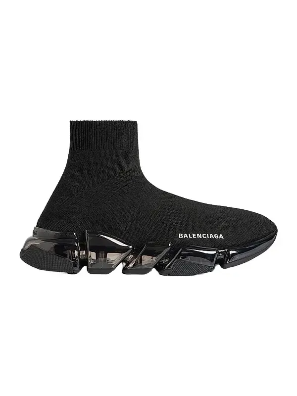 Balenciaga Men's Speed 2.0 Full Clear Sole Knit Sneakers