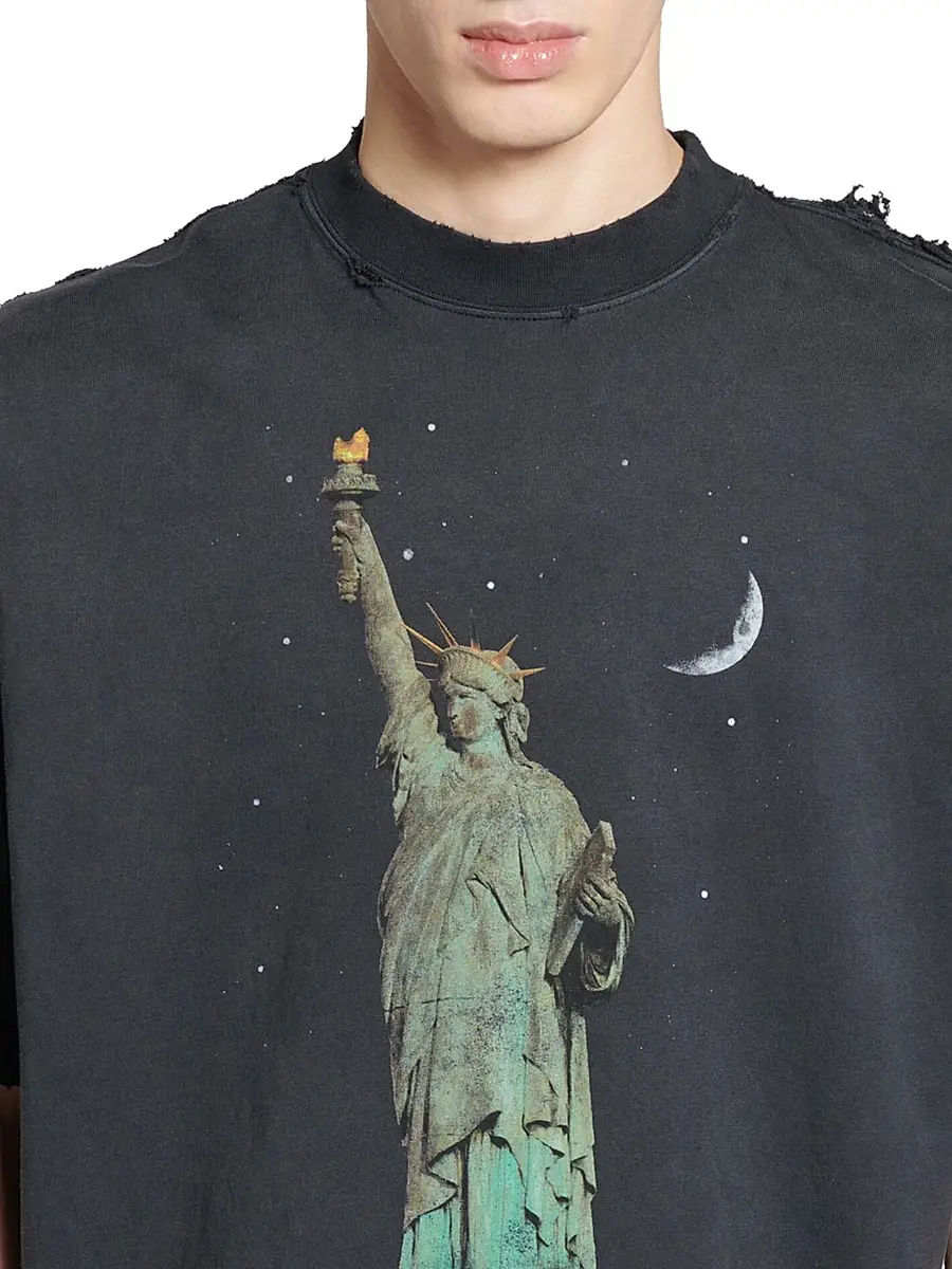 Balenciaga Unisex Paris Liberty Medium Fit T-Shirt | Thumbnail 6