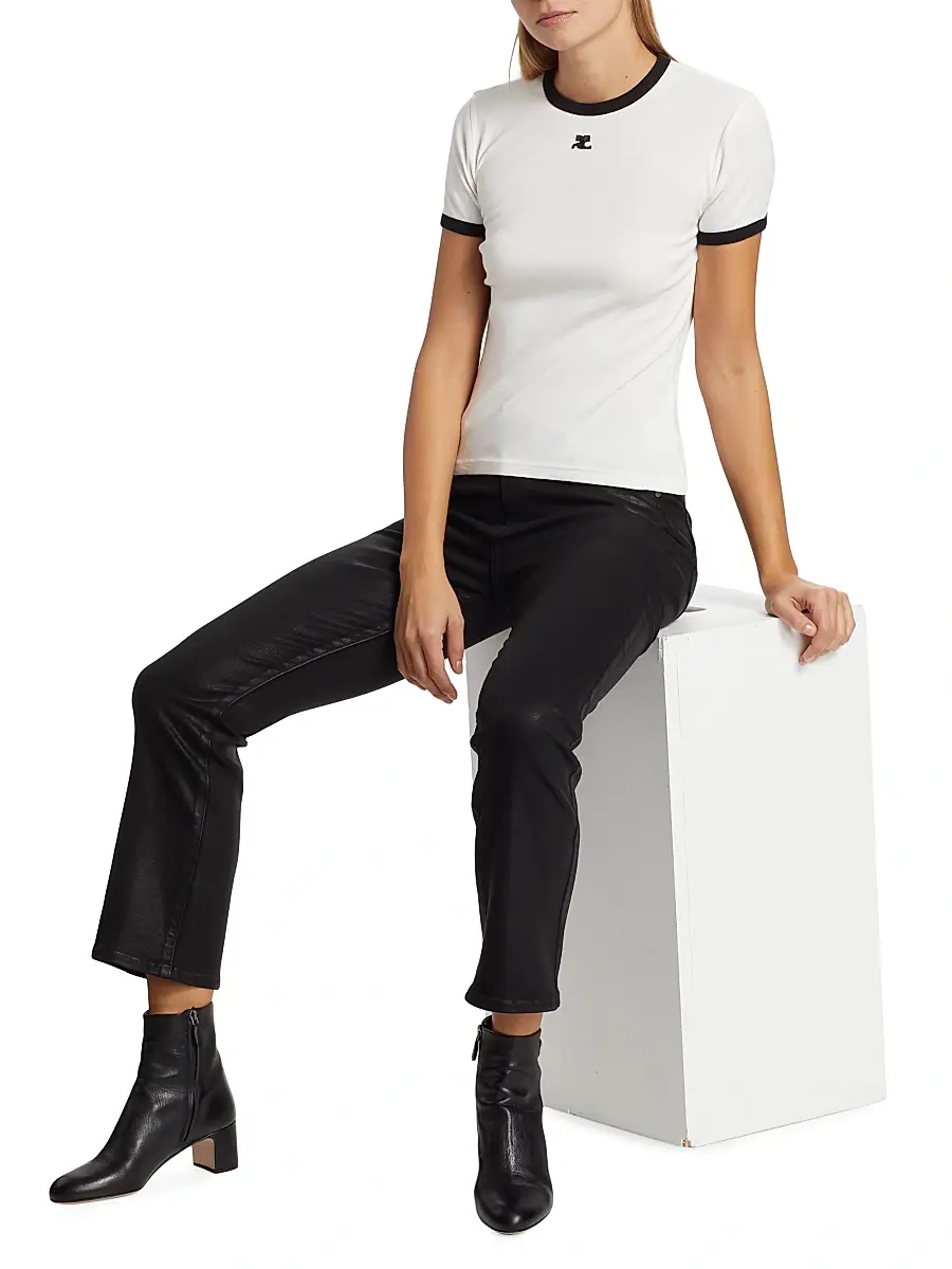 Courrèges Women's Reedition Contrast Cotton Tee | Thumbnail 2