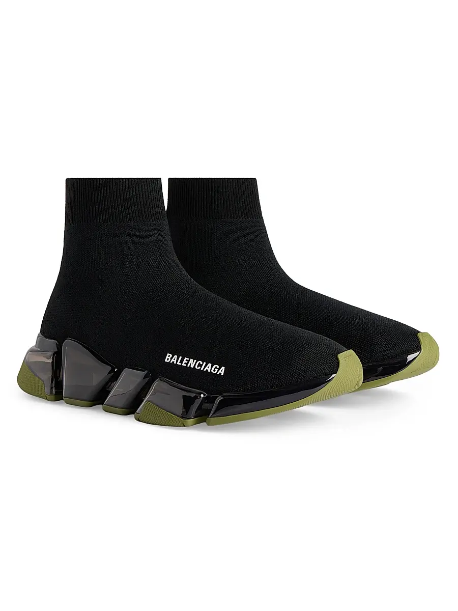 Balenciaga Men's Speed 2.0 Full Clear Sole Knit Sneakers | Thumbnail 2 Balenciaga Men's Speed 2.0 Full Clear Sole Knit Sneakers | Thumbnail 2