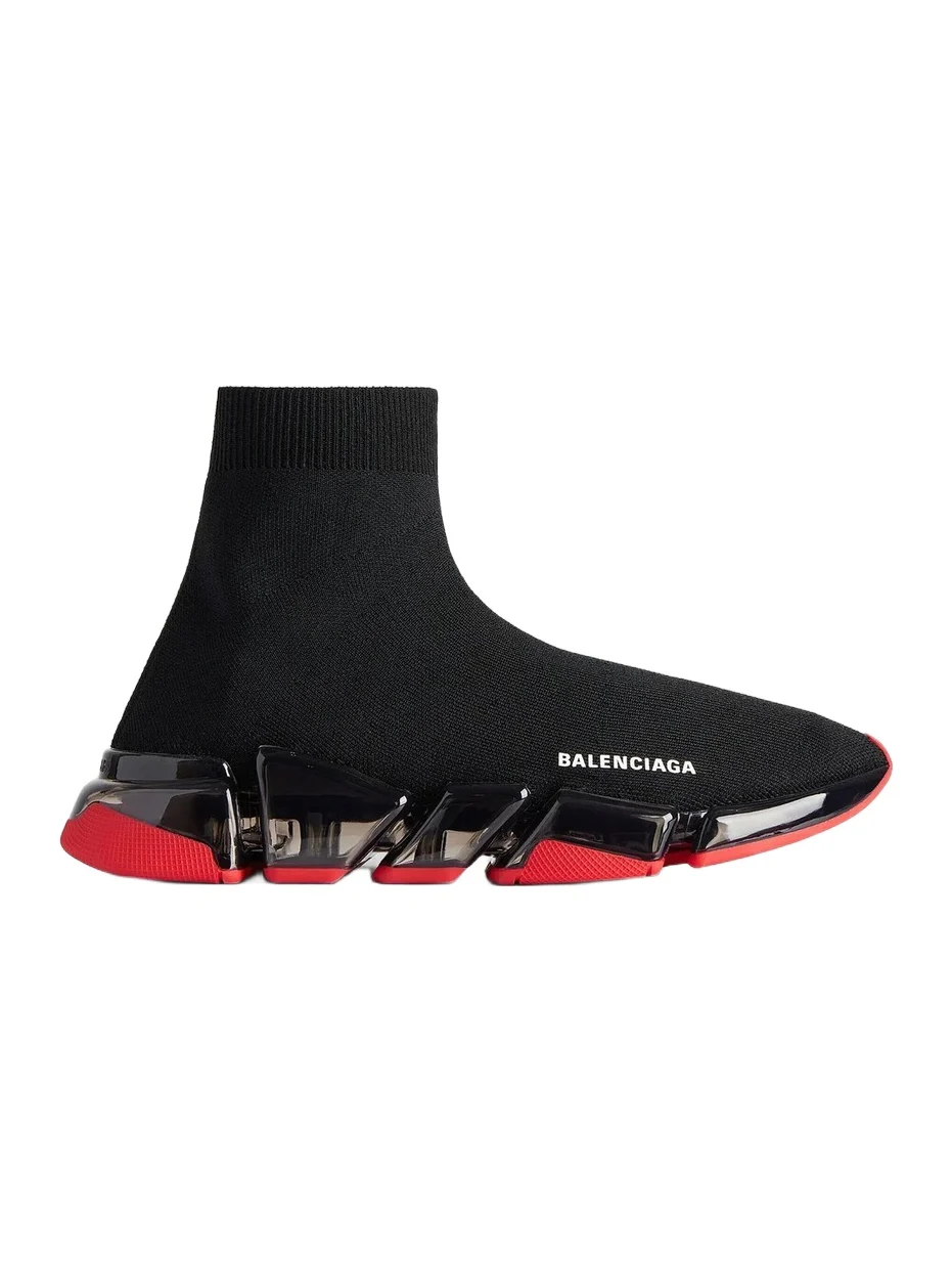 Balenciaga Men's Speed 2.0 Full Clear Sole Knit Sneakers