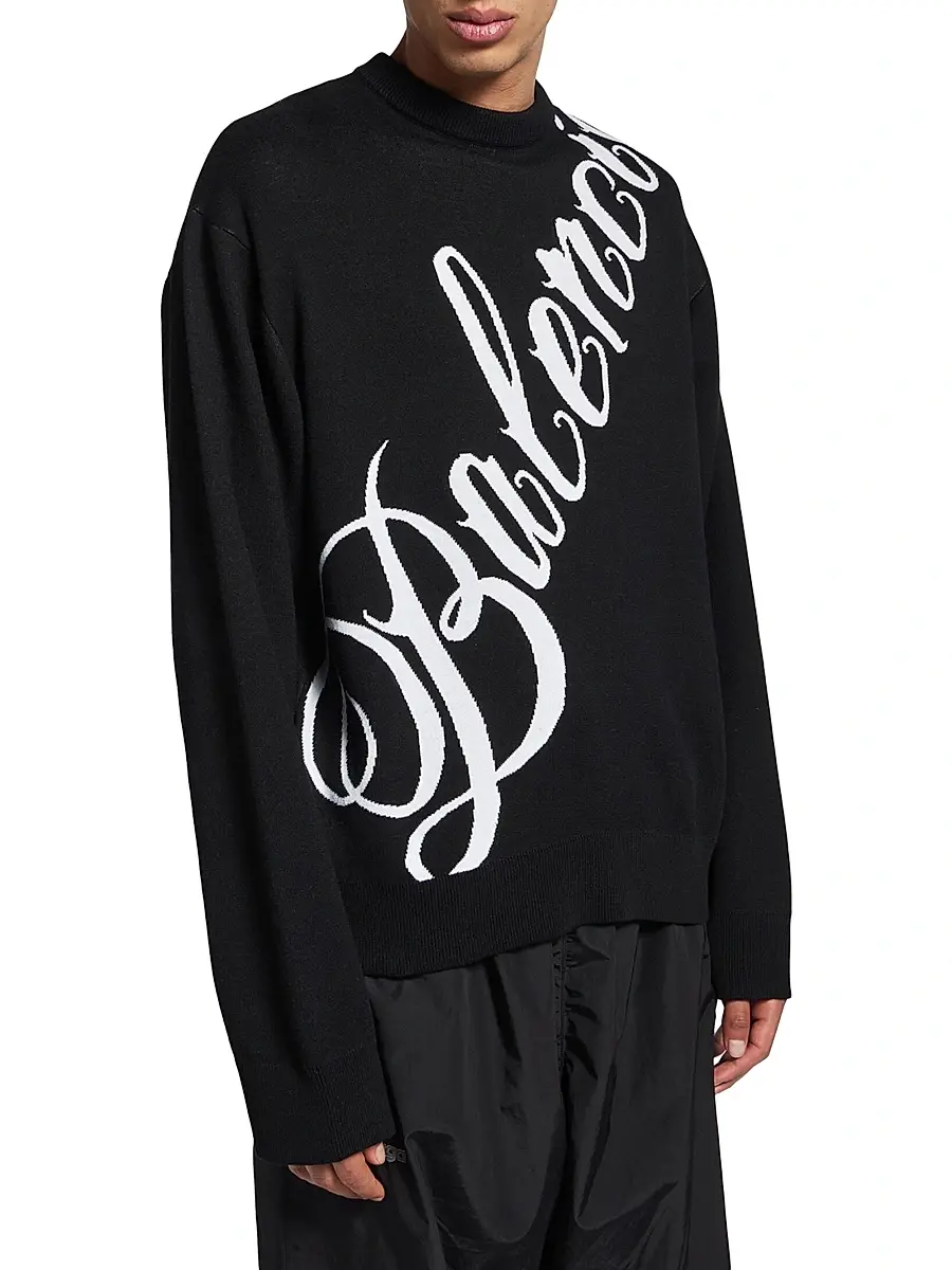 Balenciaga Men's Big B Crewneck Sweater | Thumbnail 2 Balenciaga Men's Big B Crewneck Sweater | Thumbnail 2