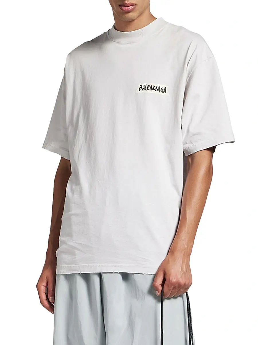 Balenciaga Men's Masking Tape Medium Fit T-Shirt | Thumbnail 3 Balenciaga Men's Masking Tape Medium Fit T-Shirt | Thumbnail 3