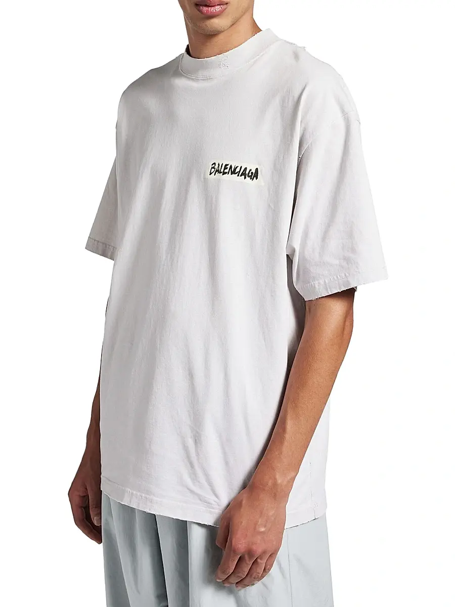 Balenciaga Men's Masking Tape Medium Fit T-Shirt | Thumbnail 4 Balenciaga Men's Masking Tape Medium Fit T-Shirt | Thumbnail 4