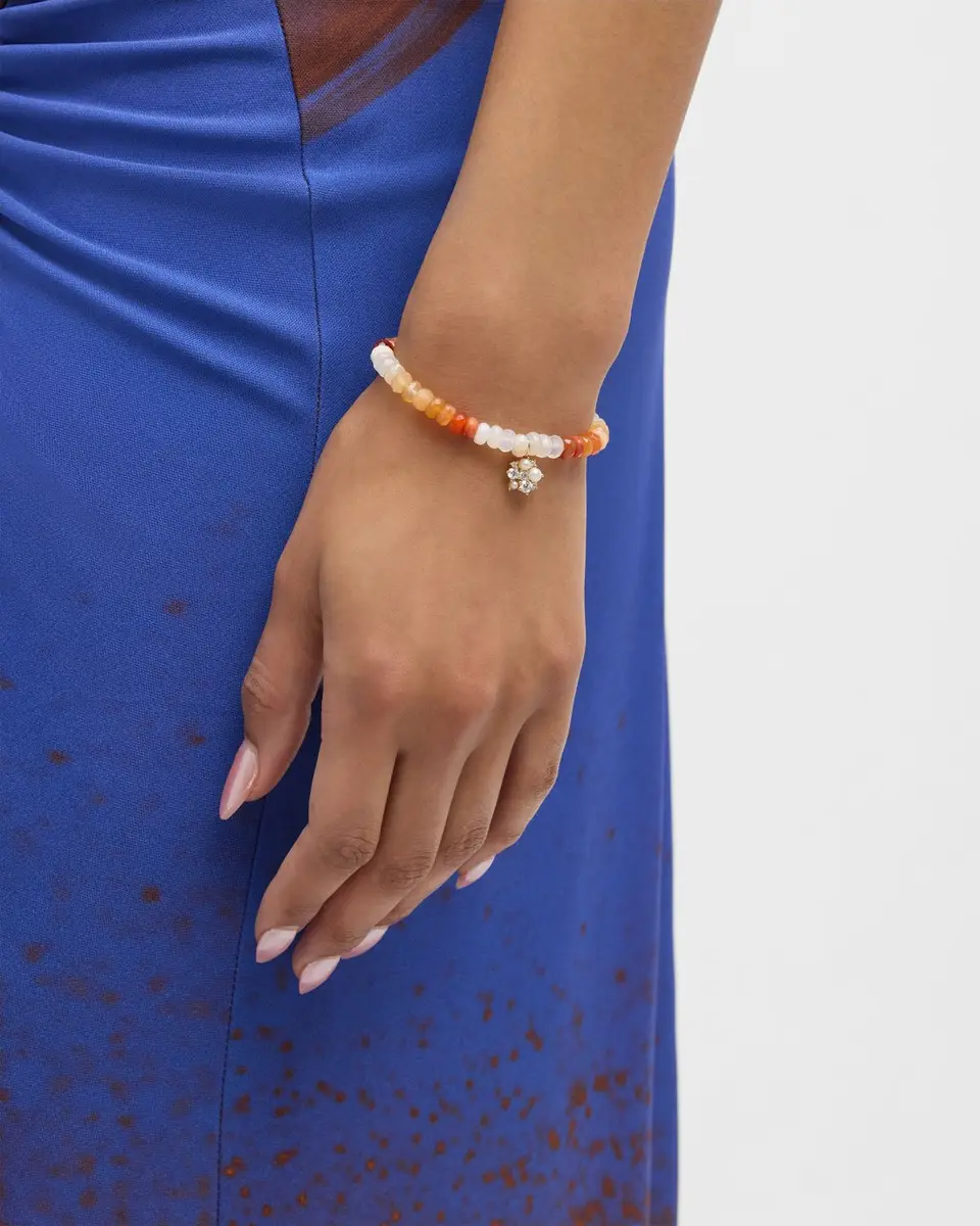 Sydney Evan 14K Gold Charm and Fire Opal Bead Bracelet | Image 1 Sydney Evan 14K Gold Charm and Fire Opal Bead Bracelet | Image 1