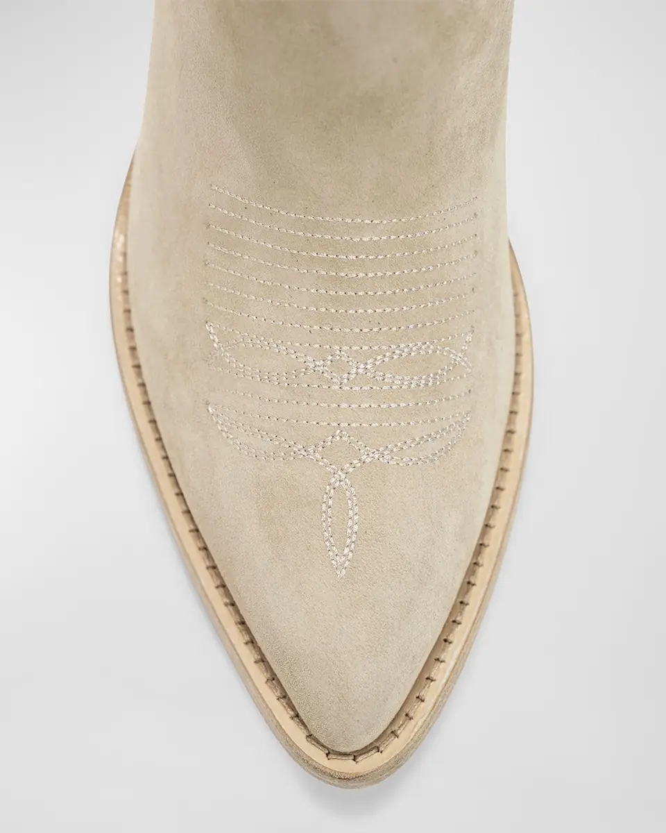 Partlow Leigh Anne Suede Western Ankle Booties | Thumbnail 5 Partlow Leigh Anne Suede Western Ankle Booties | Thumbnail 5