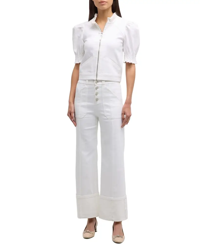 Cinq à Sept Cuffed Benji Cropped Flare Pants | Image 1 Cinq à Sept Cuffed Benji Cropped Flare Pants | Image 1
