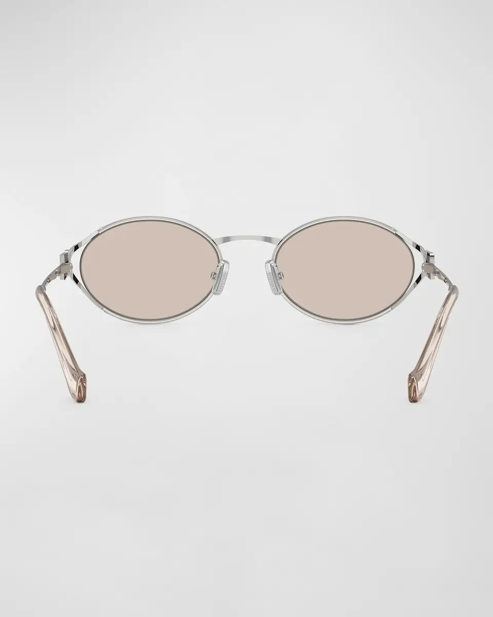 Miu Miu Logo Metal Oval Sunglasses | Thumbnail 4 Miu Miu Logo Metal Oval Sunglasses | Thumbnail 4
