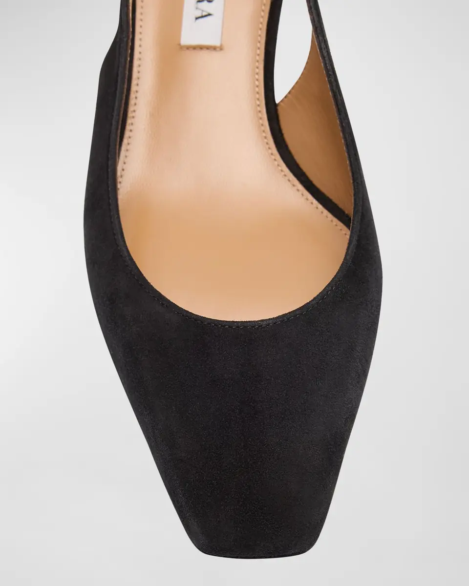 Aquazzura Suede Bow Slingback Ballerina Pumps | Thumbnail 5 Aquazzura Suede Bow Slingback Ballerina Pumps | Thumbnail 5