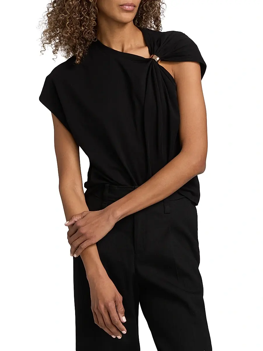 Ba&sh Women's Allia Asymmetric Cotton T-Shirt | Thumbnail 3 Ba&sh Women's Allia Asymmetric Cotton T-Shirt | Thumbnail 3