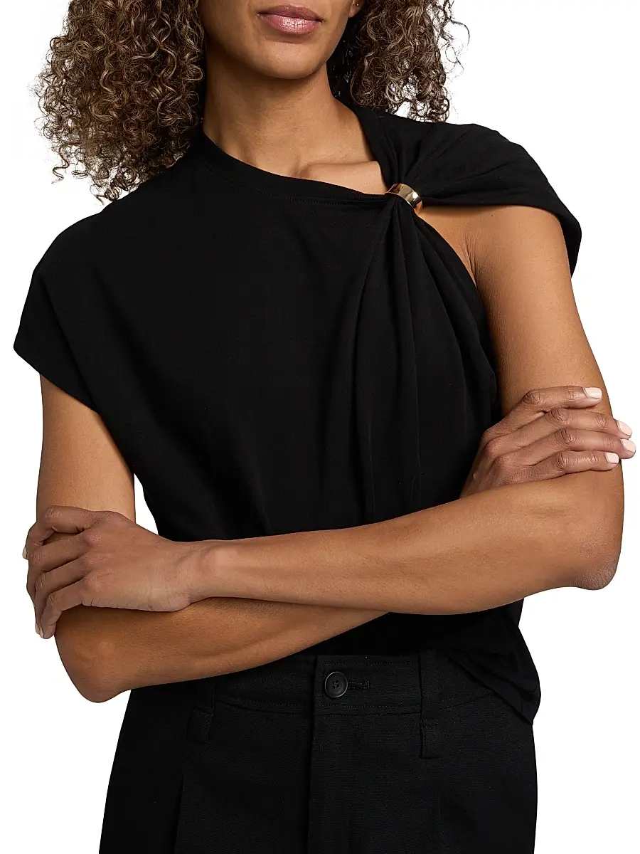 Ba&sh Women's Allia Asymmetric Cotton T-Shirt | Thumbnail 6 Ba&sh Women's Allia Asymmetric Cotton T-Shirt | Thumbnail 6