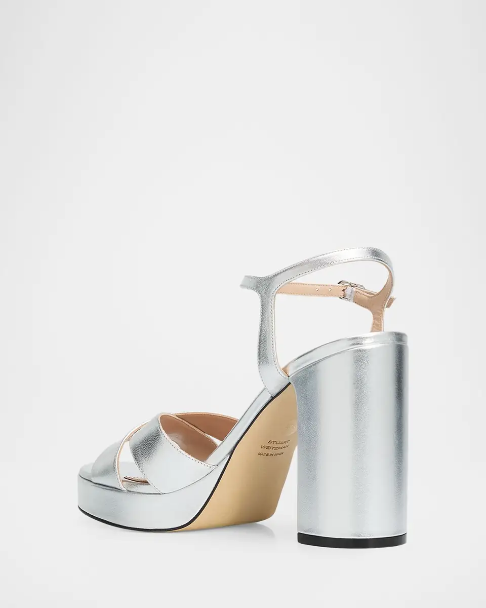 Stuart Weitzman Dayna Metallic Crisscross Platform Sandals | Thumbnail 3 Stuart Weitzman Dayna Metallic Crisscross Platform Sandals | Thumbnail 3