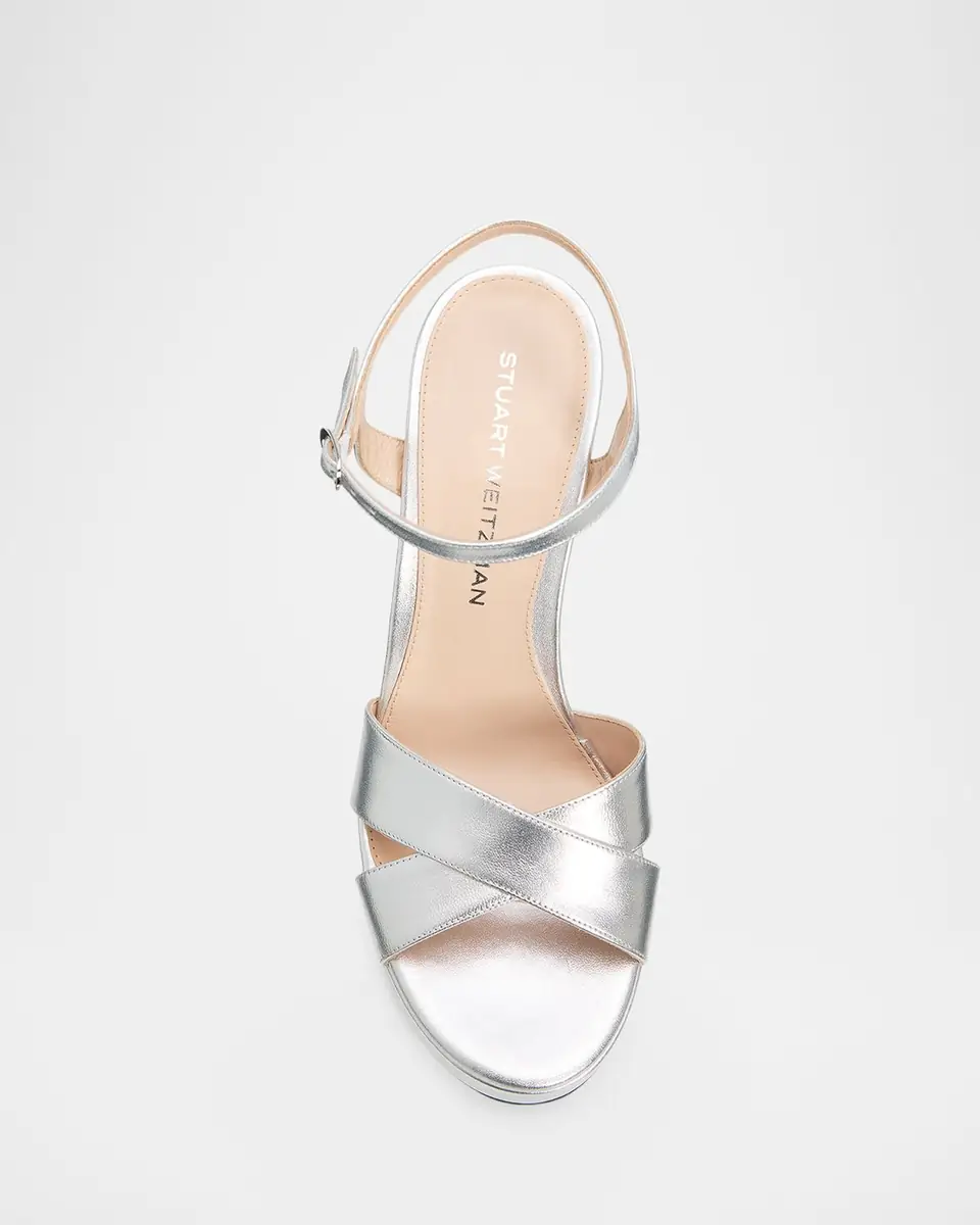 Stuart Weitzman Dayna Metallic Crisscross Platform Sandals | Thumbnail 5 Stuart Weitzman Dayna Metallic Crisscross Platform Sandals | Thumbnail 5