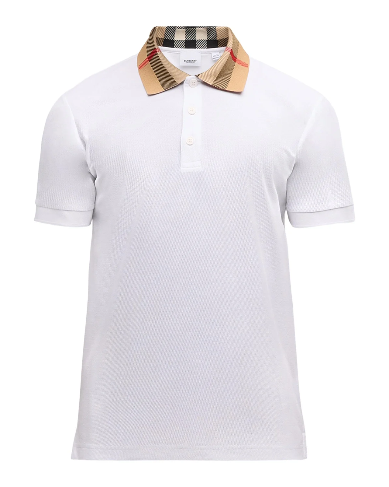 Men's Pique Polo Shirt with Check Collar Men's Pique Polo Shirt with Check Collar