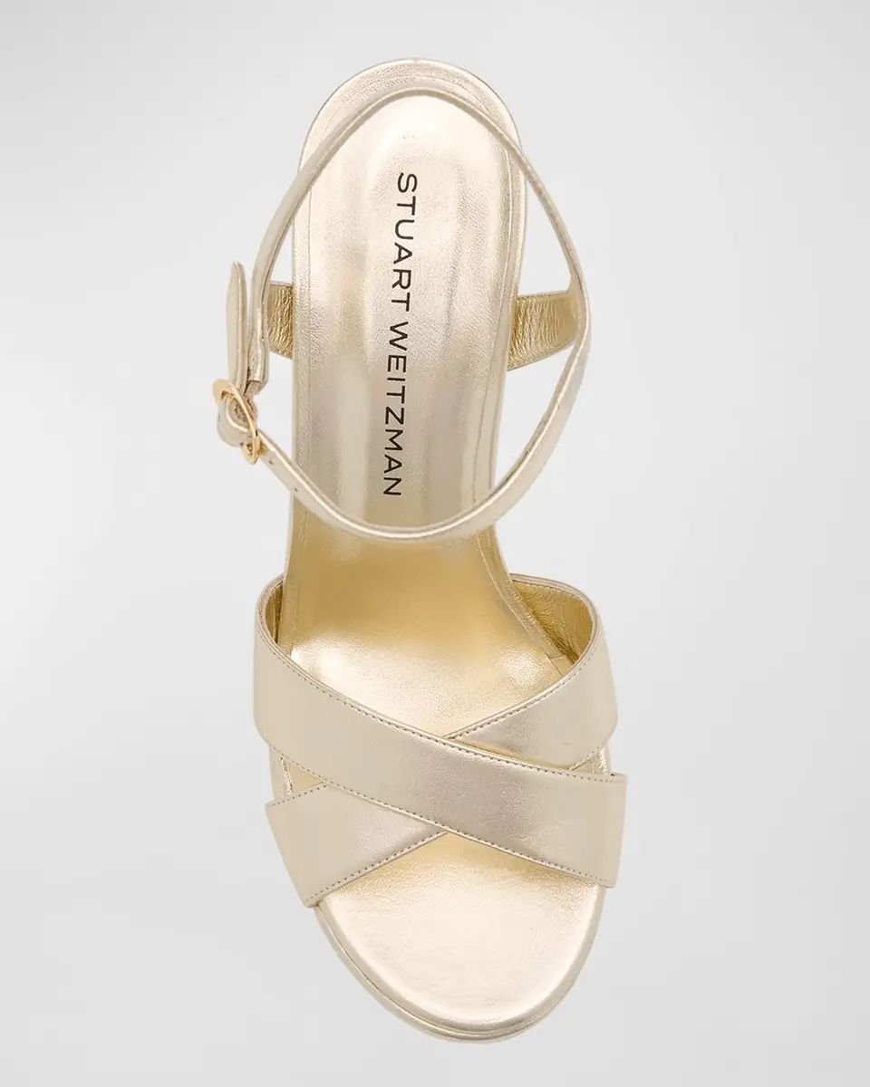 Stuart Weitzman Dayna Metallic Crisscross Platform Sandals | Thumbnail 5 Stuart Weitzman Dayna Metallic Crisscross Platform Sandals | Thumbnail 5