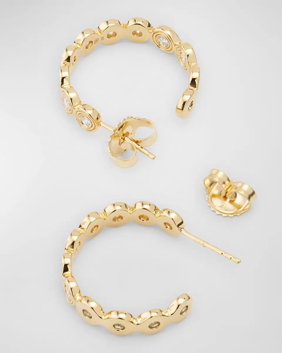 Sydney Evan 14k Gold Fluted Diamond Earrings | Thumbnail 4