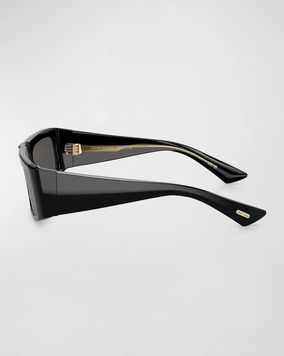 Khaite x Oliver Peoples Bold Acetate Rectangle Sunglasses | Thumbnail 2