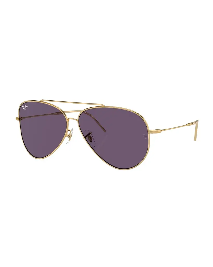 Ray-Ban Golden Metal & Plastic Aviator Sunglasses