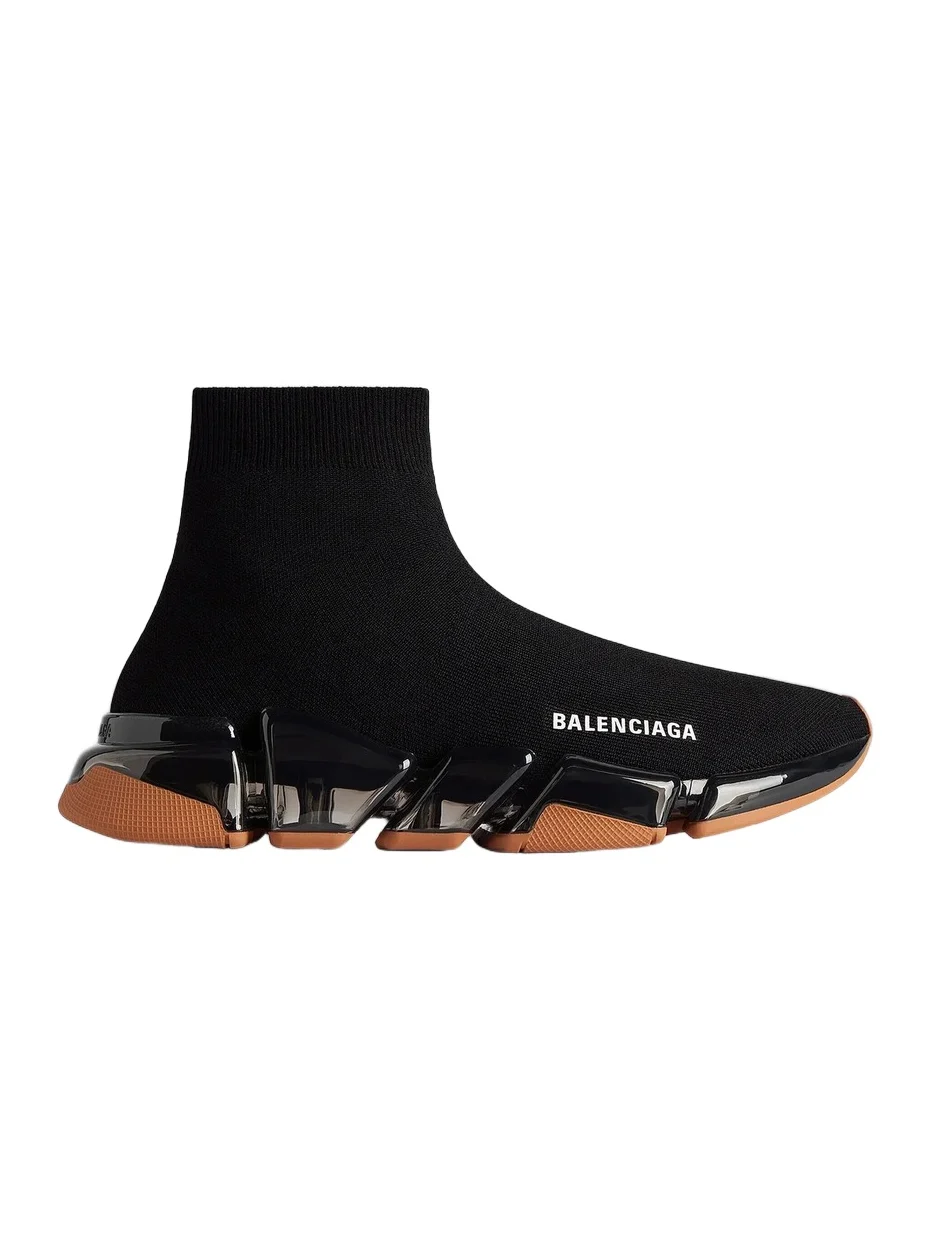 Balenciaga Men's Speed 2.0 Full Clear Sole Knit Sneakers