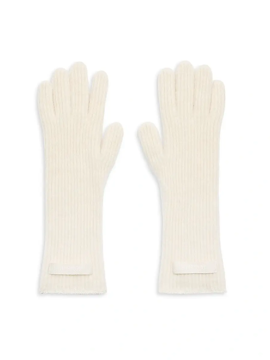 Jacquemus Women's Logo Wool-Blend Gloves | Image 1 Jacquemus Women's Logo Wool-Blend Gloves | Image 1