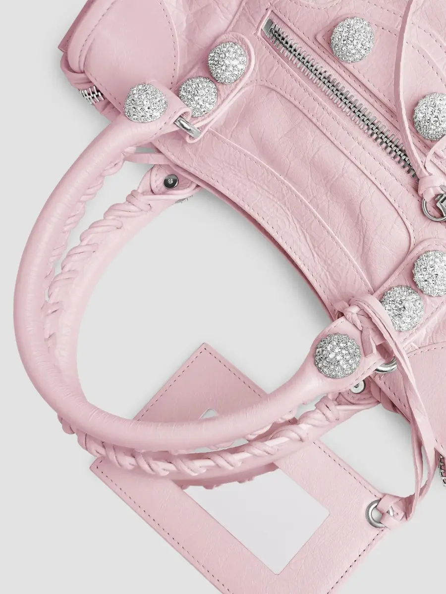 Balenciaga Women's Le City Small Giant Studs Top Handle Bag with Rhinestones | Thumbnail 9