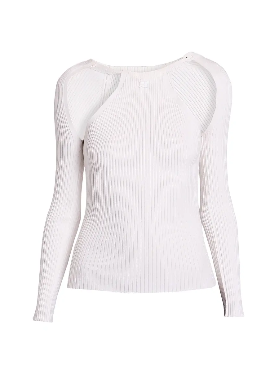 Courrèges Women's Rib-Knit Cut-Out Sweater | Image 1 Courrèges Women's Rib-Knit Cut-Out Sweater | Image 1