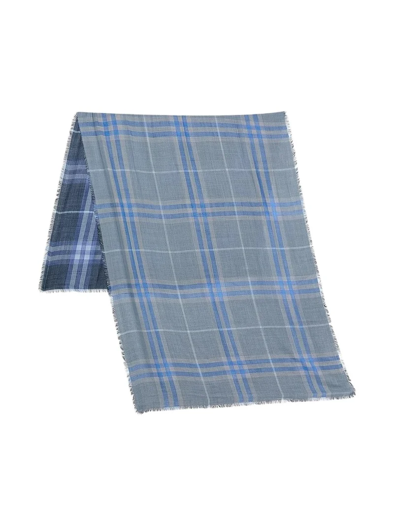 Women's Check Wool-Silk Scarf