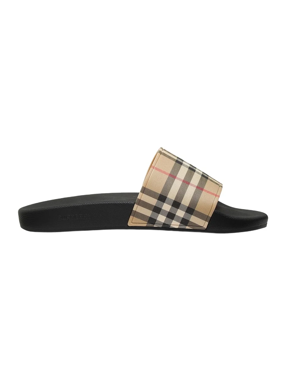 Burberry Men's Furley Check Slide Sandals