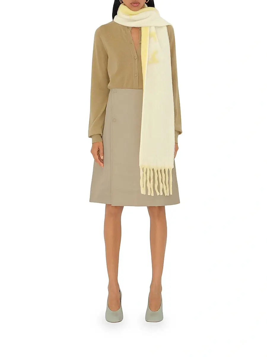 Burberry Women's Mu Logo Alpaca-Blend Jacquard Scarf | Thumbnail 2 Burberry Women's Mu Logo Alpaca-Blend Jacquard Scarf | Thumbnail 2