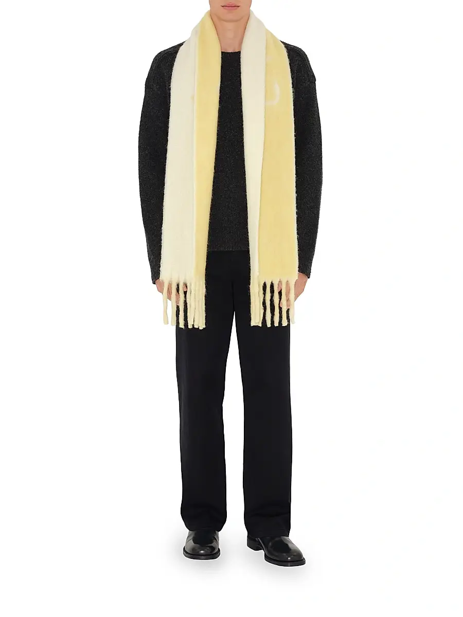 Burberry Women's Mu Logo Alpaca-Blend Jacquard Scarf | Thumbnail 4 Burberry Women's Mu Logo Alpaca-Blend Jacquard Scarf | Thumbnail 4