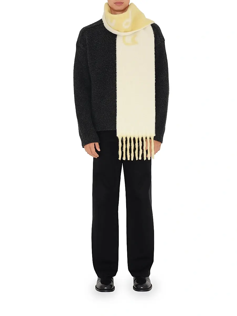 Burberry Women's Mu Logo Alpaca-Blend Jacquard Scarf | Thumbnail 5 Burberry Women's Mu Logo Alpaca-Blend Jacquard Scarf | Thumbnail 5