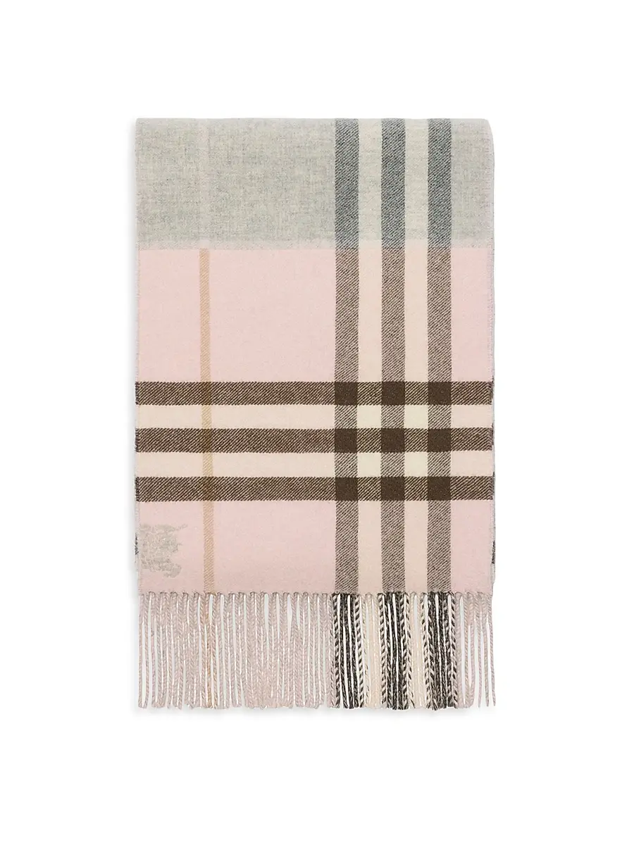 Burberry Women's Double Check Cashmere Scarf | Thumbnail 2