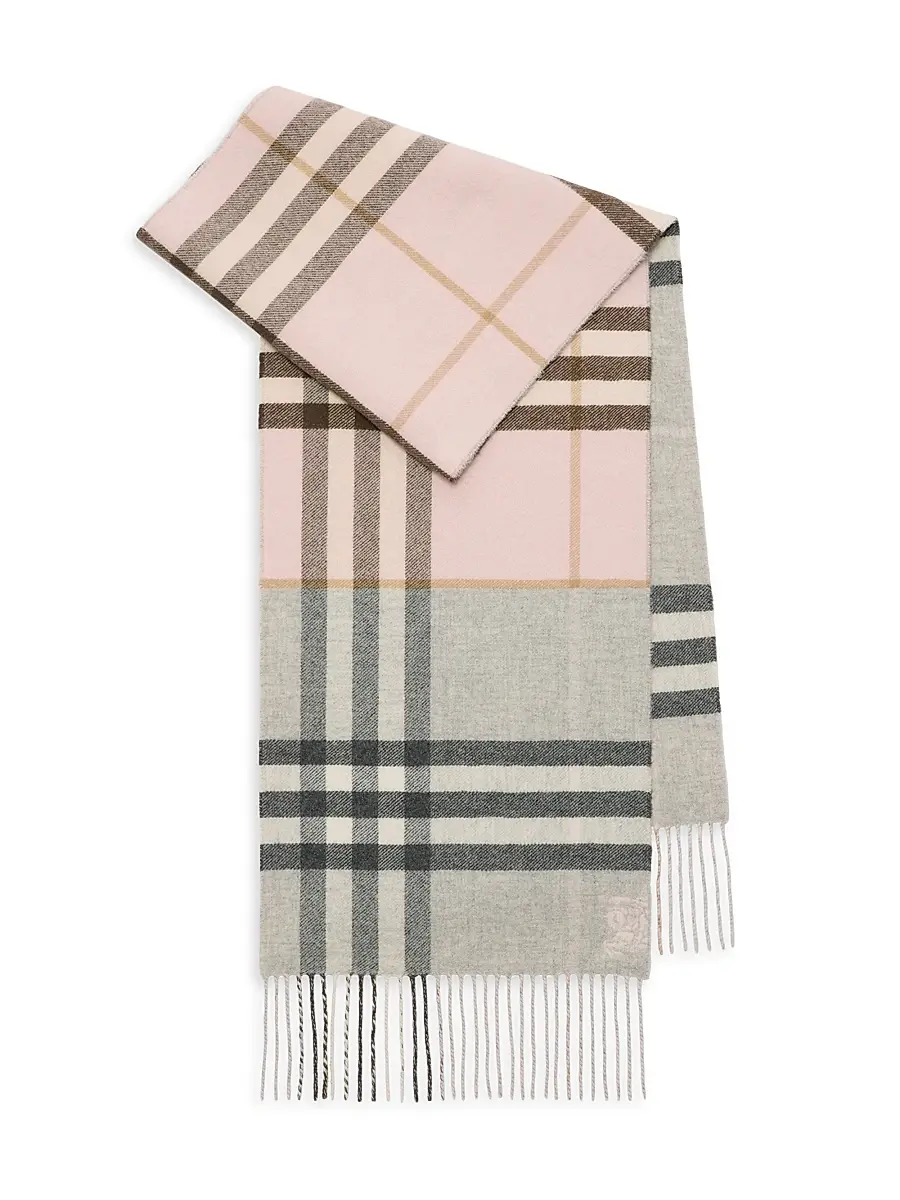 Burberry Women's Double Check Cashmere Scarf | Image 1 Burberry Women's Double Check Cashmere Scarf | Image 1