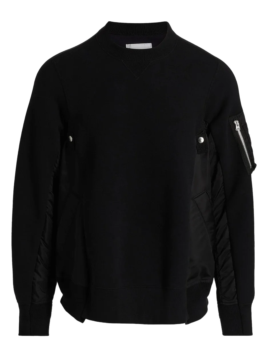 Men's Sponge Sweat Mixed-Media Twill Sweater Men's Sponge Sweat Mixed-Media Twill Sweater