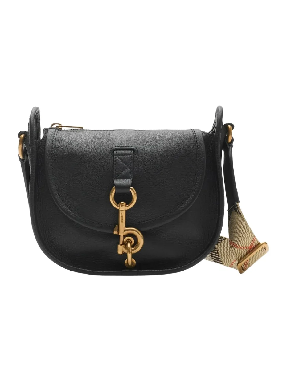 Women's Mini Check-Strap Leather Messenger Bag