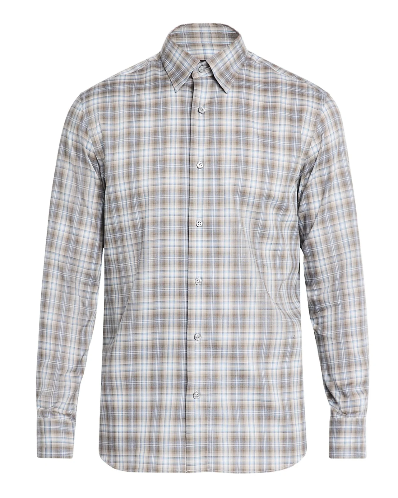 Men's Cotton Check Casual Button-Down Shirt